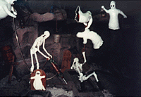 Image of skeletons and ghosts at the Gold Rusher